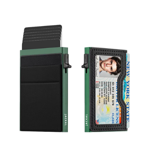 Porte-cartes aliminium , avec poche frontale